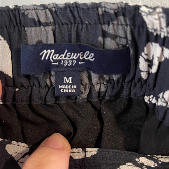 Madewell Women's Distance Silk Skirt, Batik Grid Print, Charcoal Size M - Picture 4 of 7